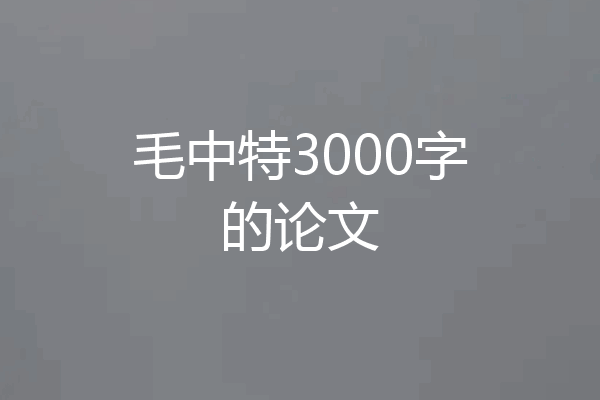 毛中特3000字的论文