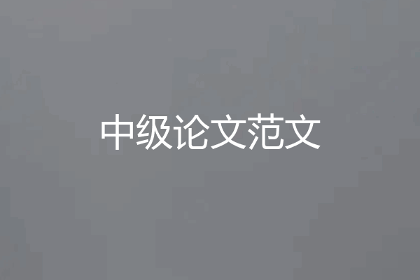 中级论文范文