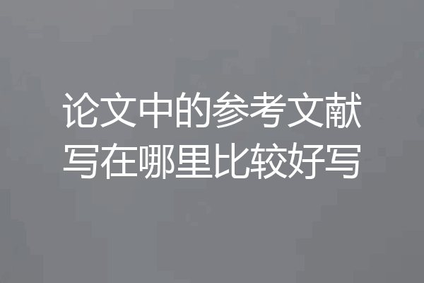 论文中的参考文献写在哪里比较好写