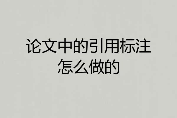 论文中的引用标注怎么做的