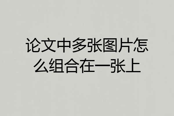 论文中多张图片怎么组合在一张上