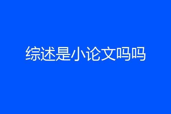 综述是小论文吗吗