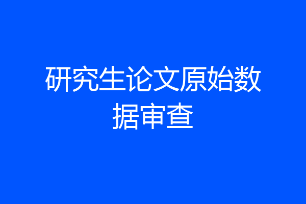研究生论文原始数据审查