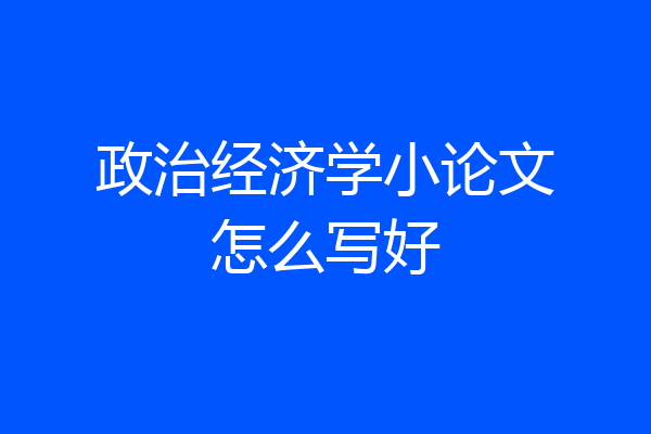 政治经济学小论文怎么写好