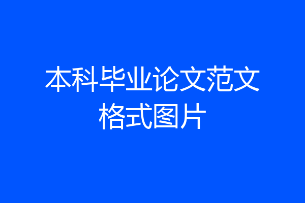本科毕业论文范文格式图片
