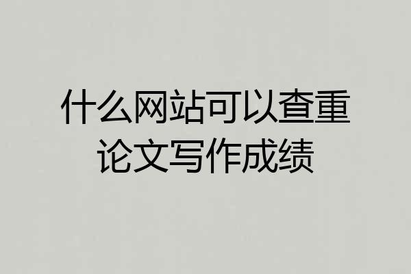 什么网站可以查重论文写作成绩