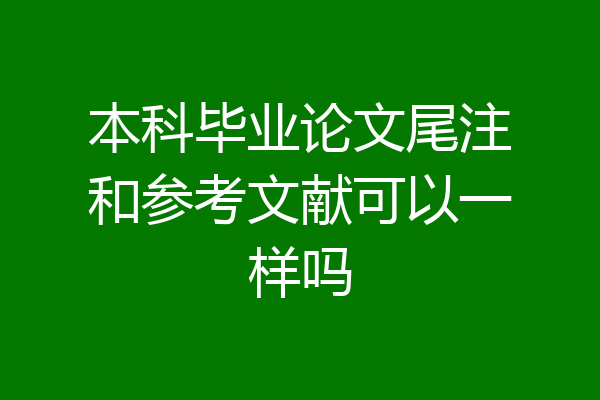 本科毕业论文尾注和参考文献可以一样吗