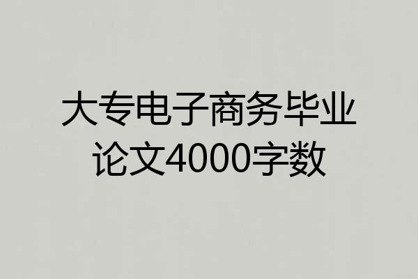 大专电子商务毕业论文4000字数
