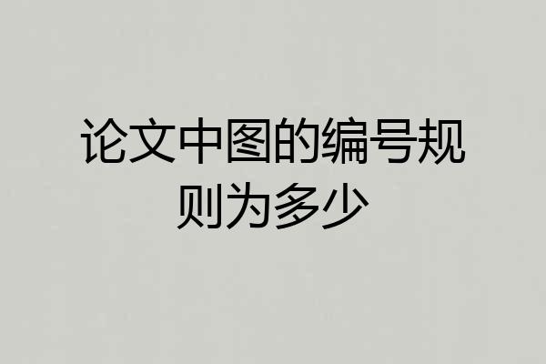 论文中图的编号规则为多少