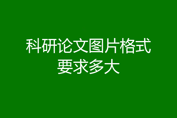 科研论文图片格式要求多大