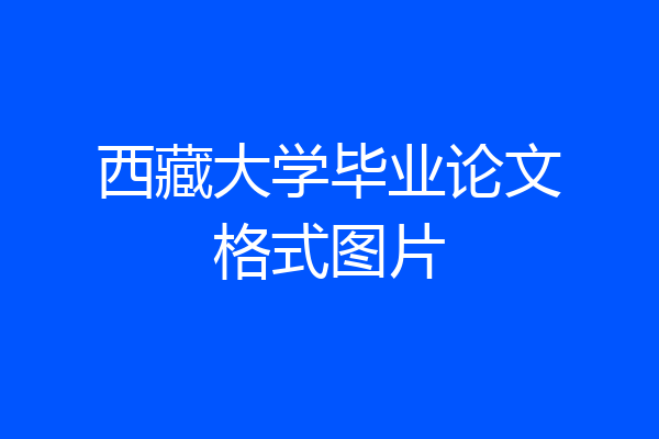 西藏大学毕业论文格式图片