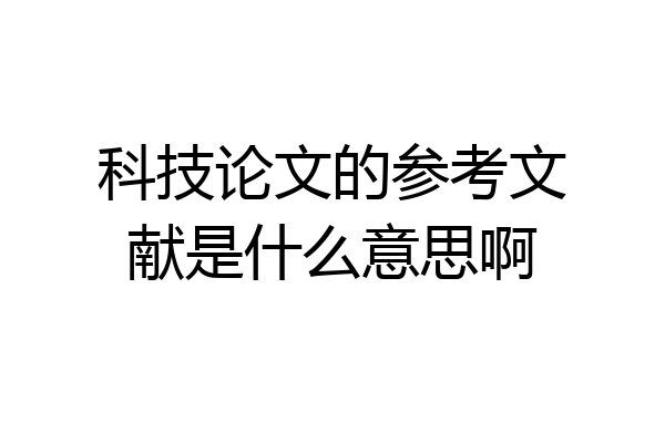 科技论文的参考文献是什么意思啊