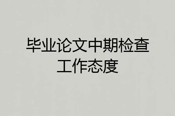 毕业论文中期检查工作态度