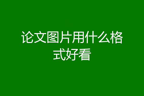 论文图片用什么格式好看