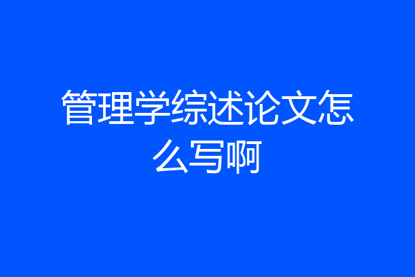管理学综述论文怎么写啊