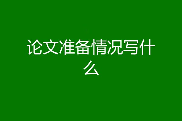 论文准备情况写什么