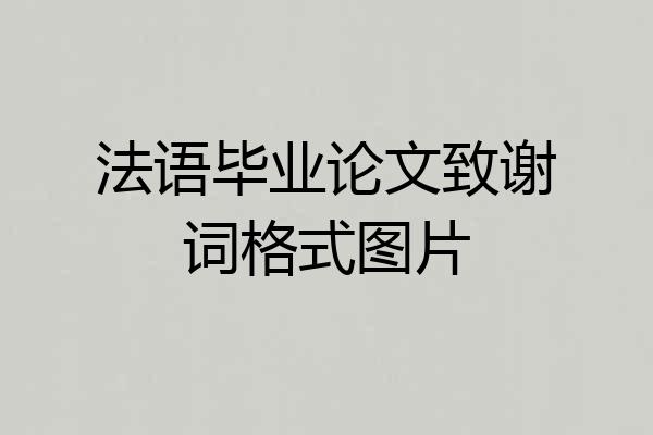 法语毕业论文致谢词格式图片