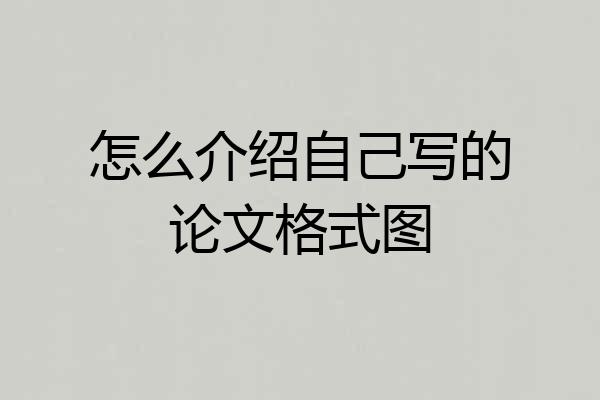 怎么介绍自己写的论文格式图
