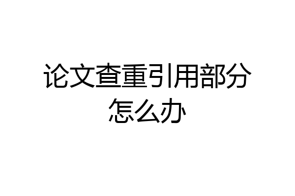 论文查重引用部分怎么办