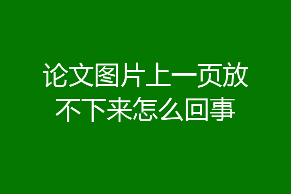 论文图片上一页放不下来怎么回事