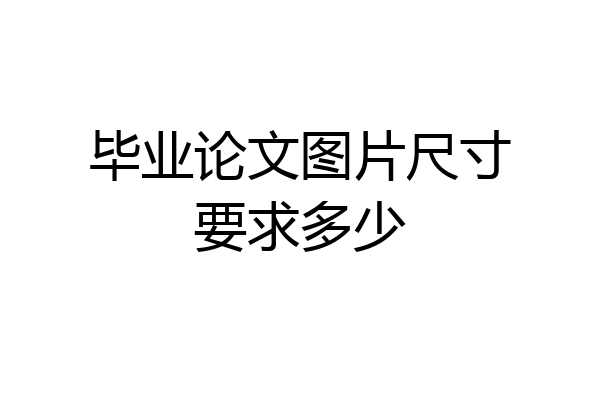 毕业论文图片尺寸要求多少