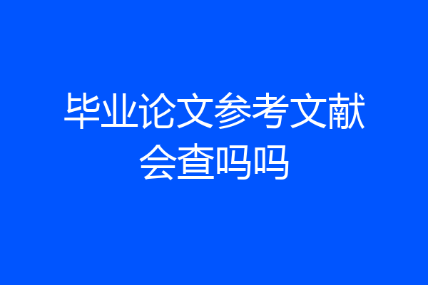 毕业论文参考文献会查吗吗