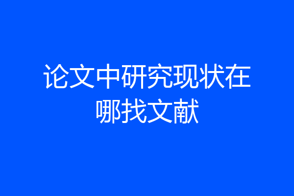 论文中研究现状在哪找文献