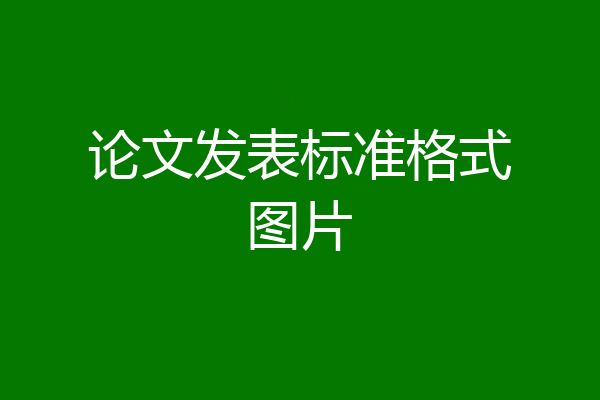 论文发表标准格式图片