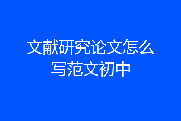 文献研究论文怎么写范文初中