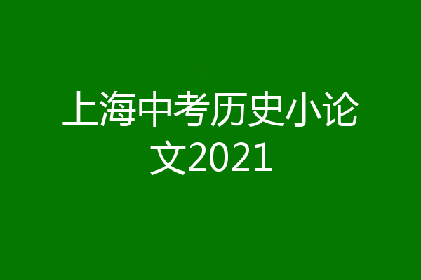 上海中考历史小论文2021