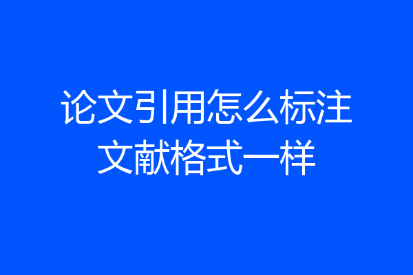 论文引用怎么标注文献格式一样