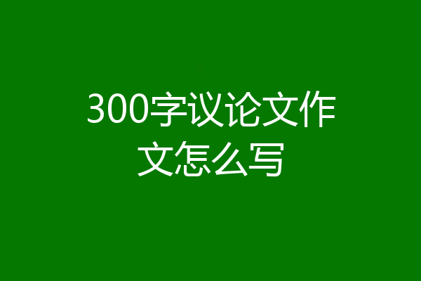 300字议论文作文怎么写