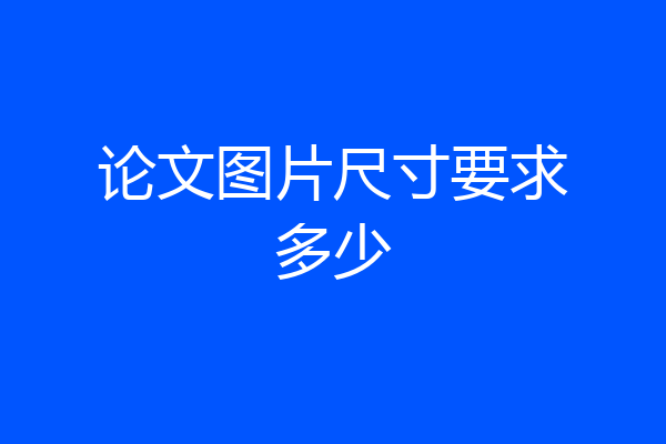 论文图片尺寸要求多少