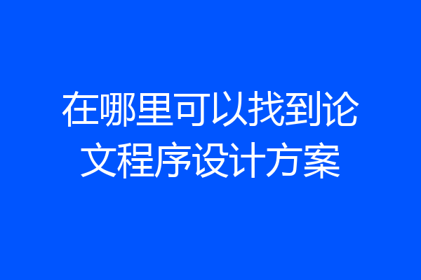 在哪里可以找到论文程序设计方案