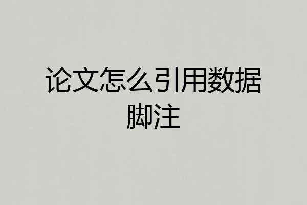 论文怎么引用数据脚注
