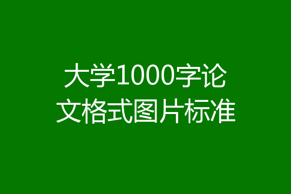 大学1000字论文格式图片标准
