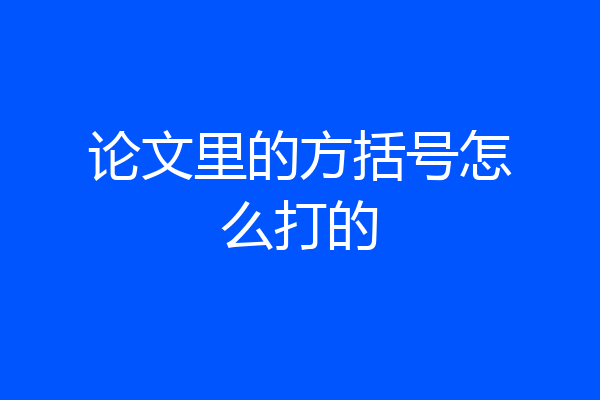 论文里的方括号怎么打的