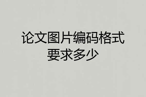 论文图片编码格式要求多少
