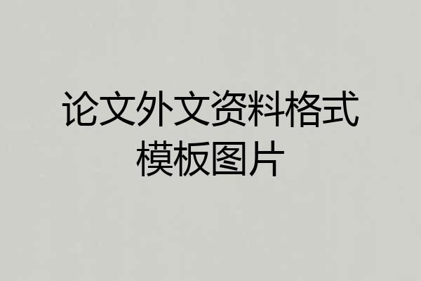 论文外文资料格式模板图片