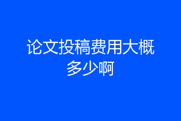 论文投稿费用大概多少啊