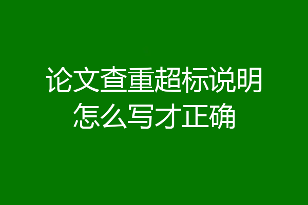 论文查重超标说明怎么写才正确