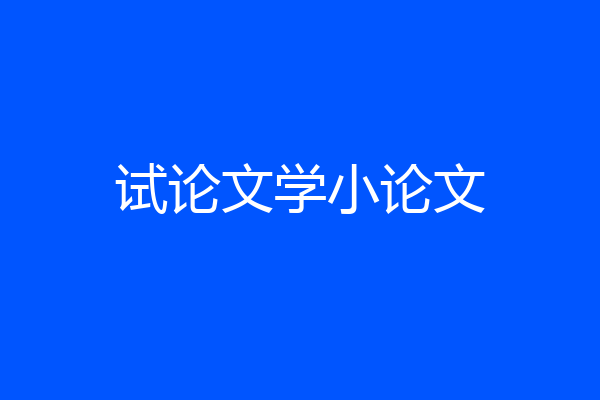 试论文学小论文
