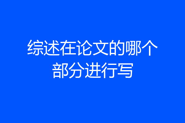 综述在论文的哪个部分进行写