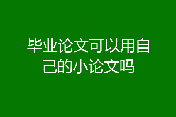 毕业论文可以用自己的小论文吗