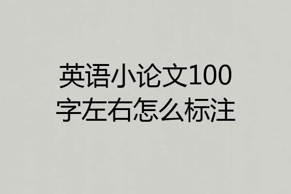 英语小论文100字左右怎么标注