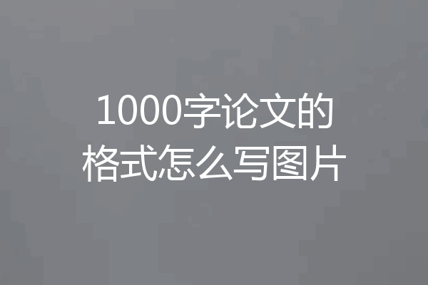 1000字论文的格式怎么写图片