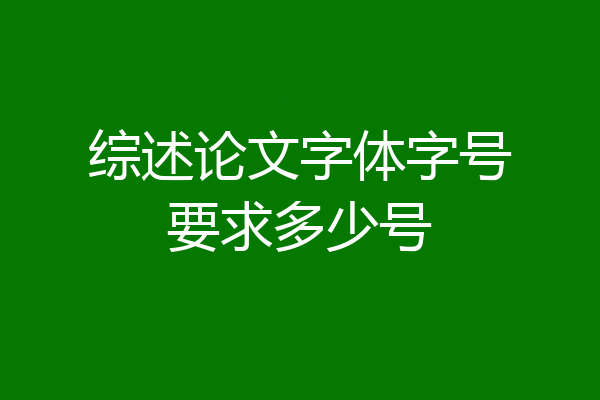 综述论文字体字号要求多少号