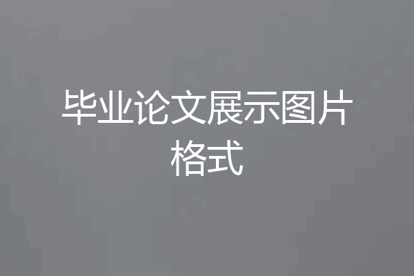 毕业论文展示图片格式