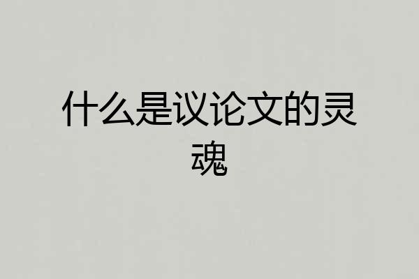 什么是议论文的灵魂