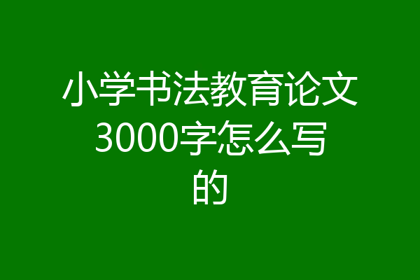 小学书法教育论文3000字怎么写的
